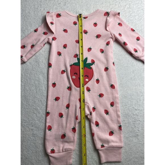 Carter’s Baby Girl Strawberry Footless Sleeper Pink One-Piece Pajamas 3M - Picture 7 of 10